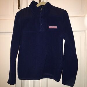 Vineyard Vines Navy Blue Fleece Pullover Top